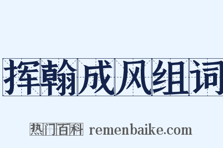 挥翰成风组词是什么意思的图片